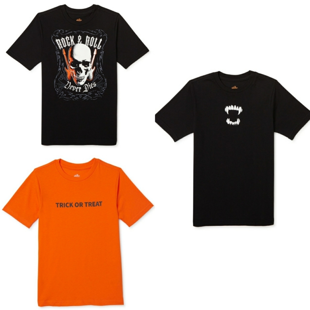 New Boys Size Small 6-7 Halloween Shirts x3